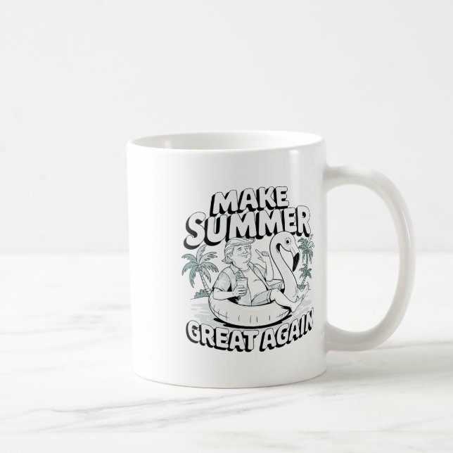 Make Summer Great Again Funny Trump Flamingo Float Coffee Mug (Right)