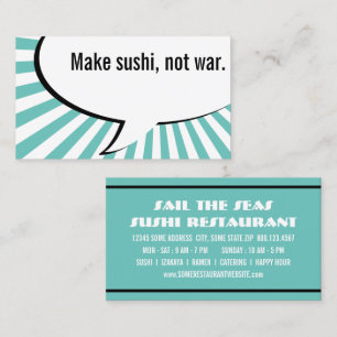 make sushi not war business card