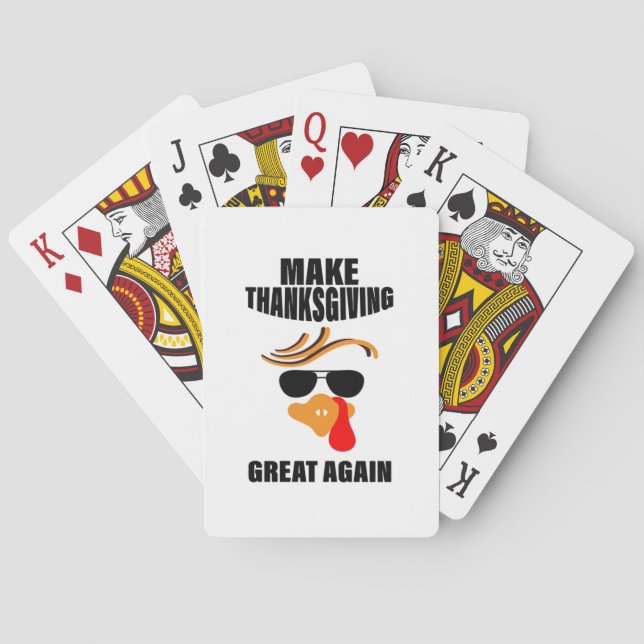 Make Thanksgiving Great Again, Funny Turkey Gift I Playing Cards (Back)