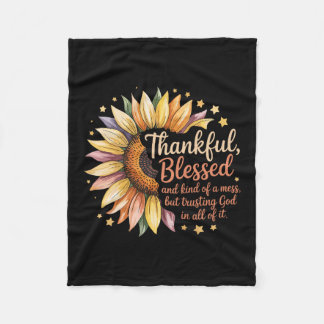 Make Thanksgiving Great Again Funny Turkey Preside Fleece Blanket