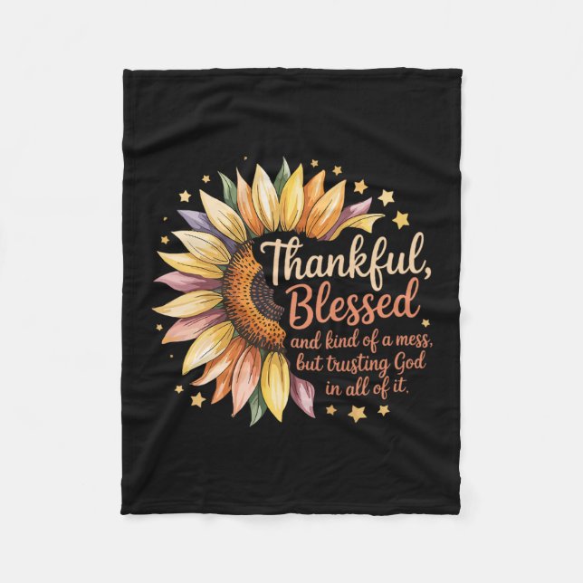 Make Thanksgiving Great Again Funny Turkey Preside Fleece Blanket (Front)