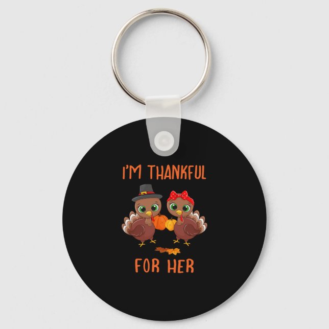 Make Thanksgiving Great Again Trump Turkey Funny  Keychain (Front)