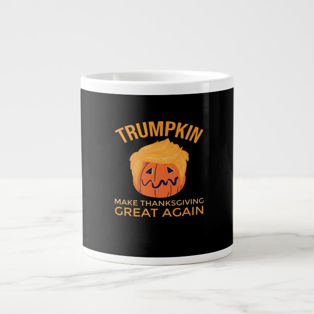 Make Thanksgiving Great Again Trumpkin Boxy Large Coffee Mug (Front)