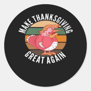 Make Thanksgiving Great Again Trumpkin –  Hallowee Classic Round Sticker