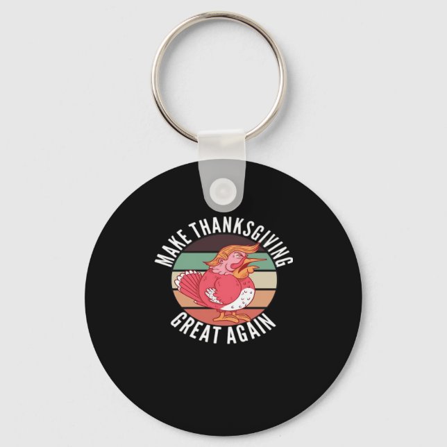 Make Thanksgiving Great Again Trumpkin – Political Keychain (Front)