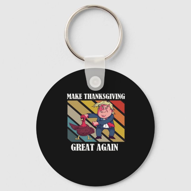 Make Thanksgiving Great Again Trumpkin – Sloth & S Keychain (Front)