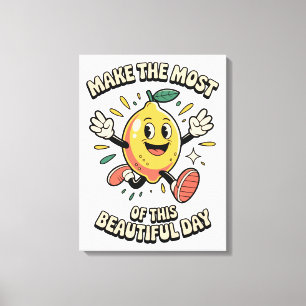 Make the Most – Lemon Poster Art Canvas Print