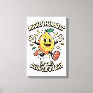 Make the Most – Lemon Poster Art Canvas Print