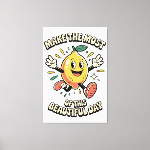 Make the Most – Lemon Poster Art Canvas Print