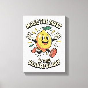 Make the Most – Lemon Poster Art Canvas Print
