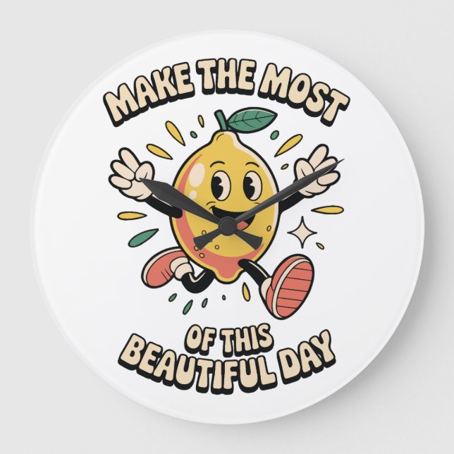 Make the Most – Lemon Wall Clock (Front)