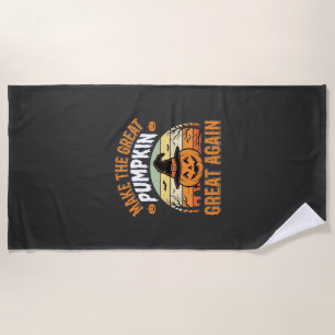 Make The Pumpkin Great Again Halloween Design_1 Beach Towel