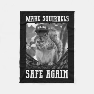 Make The Squirrels Safe Again Trump 2024 Save The Fleece Blanket
