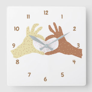 Make The World A Better Place Square Wall Clock