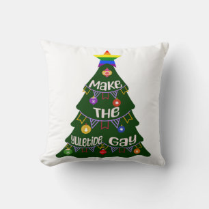 Make the Yuletide Gay Pride Throw Pillow
