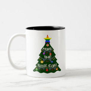 Make the Yuletide Gay Pride Two-Tone Coffee Mug