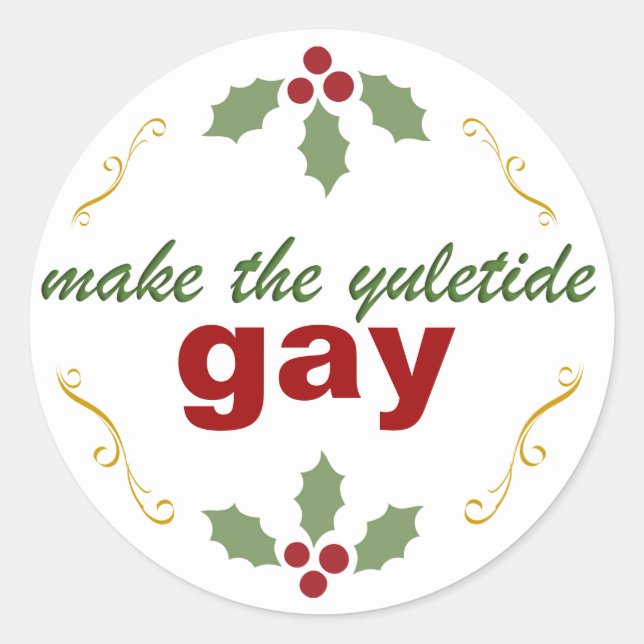 make the yuletide gay sticker (Front)