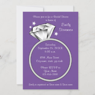 MAKE THIS IN ANY COLOR Diamond ring Bridal Shower Invitation