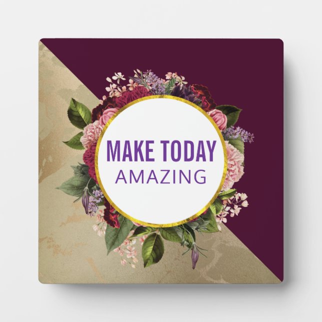 Make today Amazing Floral Frame  Inspirational (Front)