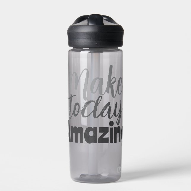 Make Today Amazing Inspirational Quote Water Bottle (Front)