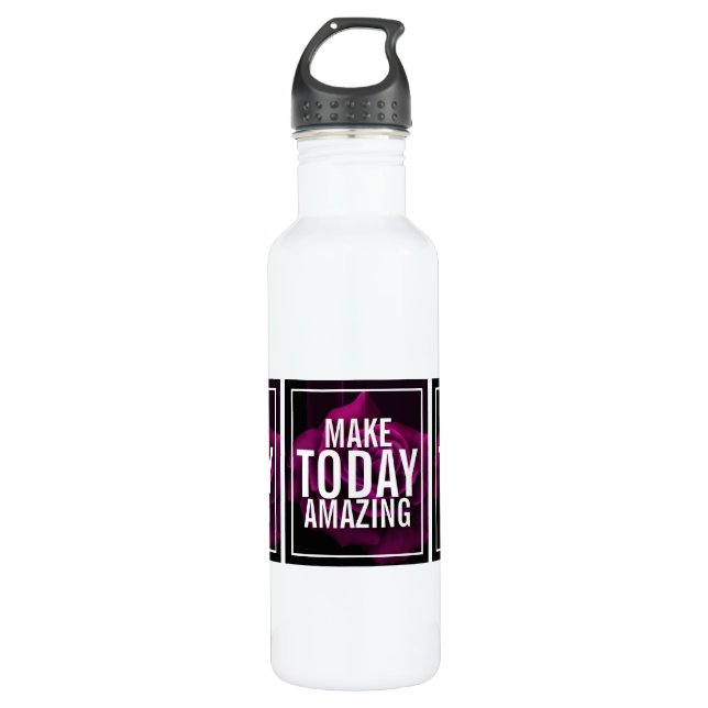 Make today Amazing Purple Rose Inspirational 710 Ml Water Bottle (Front)