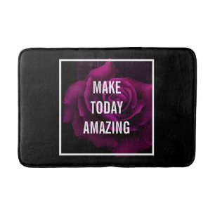 Make today Amazing Purple Rose Inspirational Bath Mat