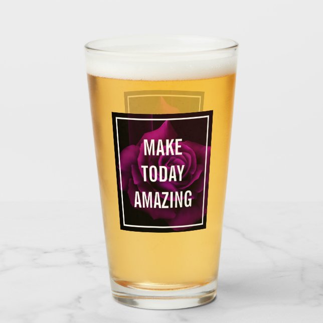 Make today Amazing Purple Rose Inspirational Glass (Front Filled)
