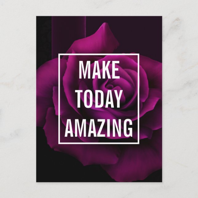 Make today Amazing Purple Rose Inspirational Postcard (Front)