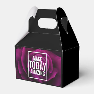 Make Today Amazing Text - Purple Rose Photo Favor Box
