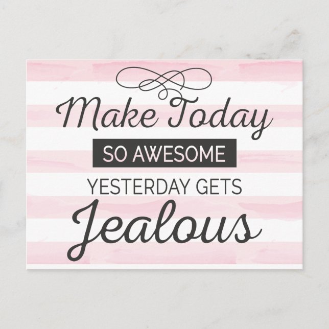 Make today awesome motivational quote postcard (Front)