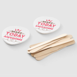 Make Today Awesome Retro Typography Hand Fan