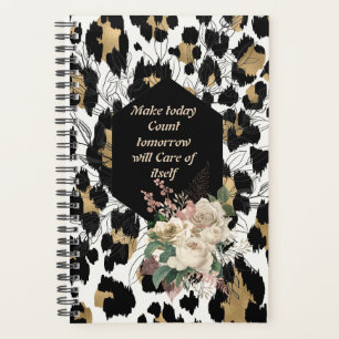 Make Today Count Leopard  Floral Planner