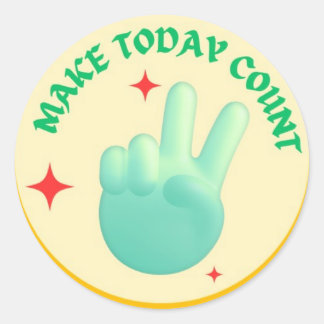 Make Today Count - Sticker à main Retro Peace