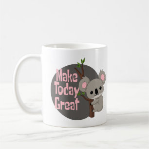 Make today great Kawaii funny koala hanging grey Coffee Mug