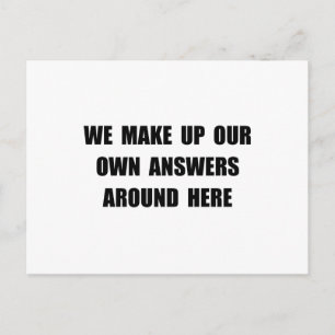 Make Up Answers Postcard