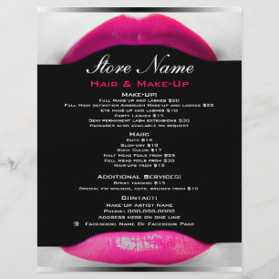 Make-Up Artist Beauty Salon List Of Services Flyer