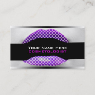 Make-Up Artist  Business Cards Purple Polka Dots