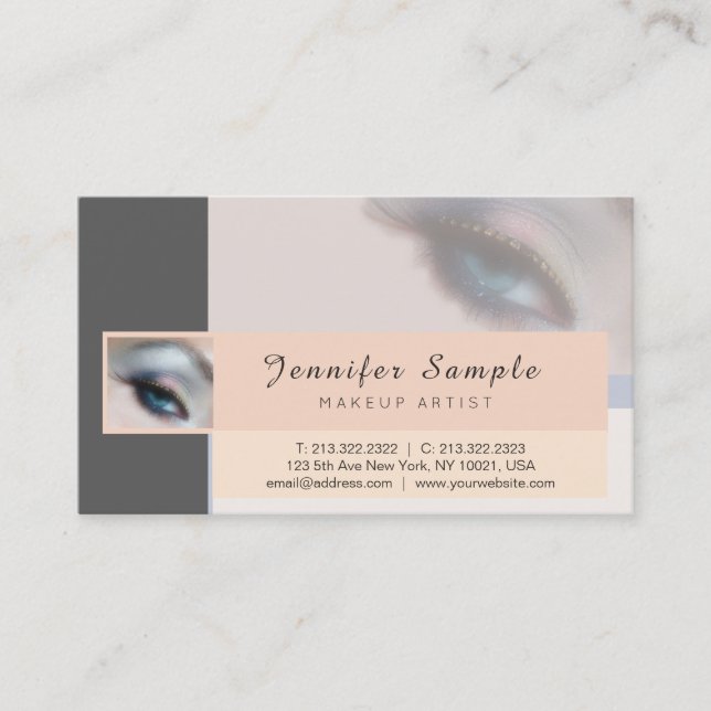 Make up Artist Cosmetologist Silk Finish Luxury Business Card (Front)