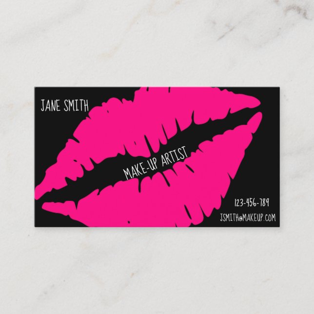 Make-up artist freelance cosmetic business business card (Front)