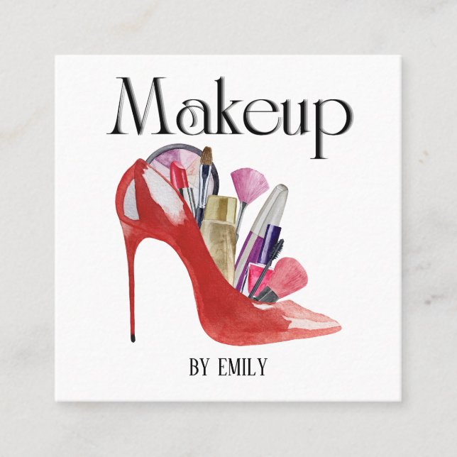 Make up Artist Square Business Card (Front)