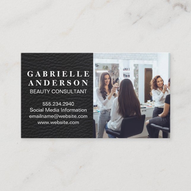 Make Up Artist Working in Salon Business Card (Front)
