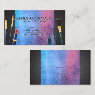 Make Up Brushes and Lipstick   Foundation Business Card