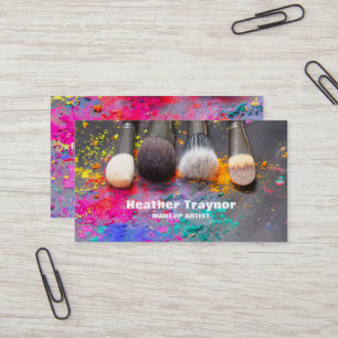 Make Up Brushes Bright Colours Cosmetics Business Card