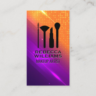 Make Up Brushes Set   Modern Gradient Colourful Business Card