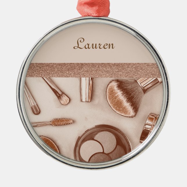 Make Up collection  in Bronze Tones Metal Ornament (Front)