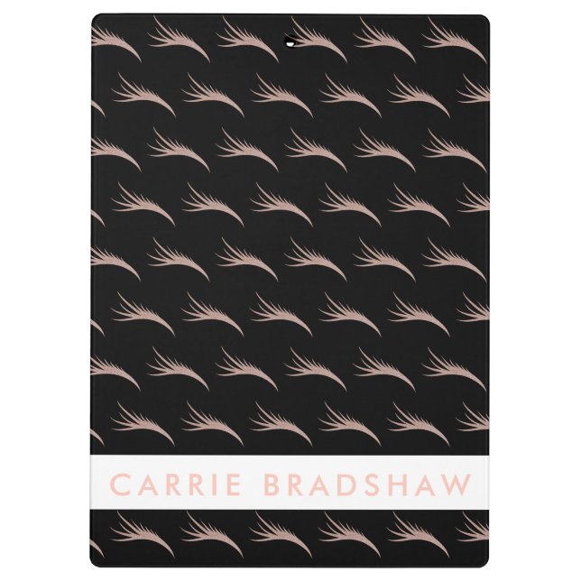 Make Up Rose Gold eyes Black Personalize Name Clipboard (Back)