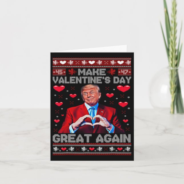 Make Valentine Day Great Again Funny Trump Lovers  Card (Front)