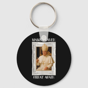 Make Vatican Great Again Funny Pope Trump Retro Ch Keychain