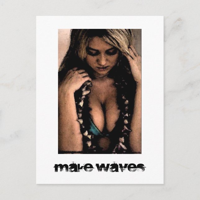 Make Waves Surfer Girl Postcard (Front)