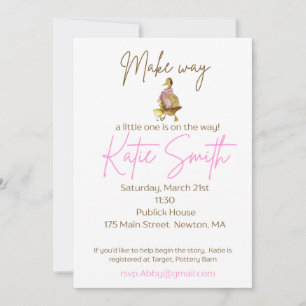 Make Way for Duckling Baby Shower Girl Invitation